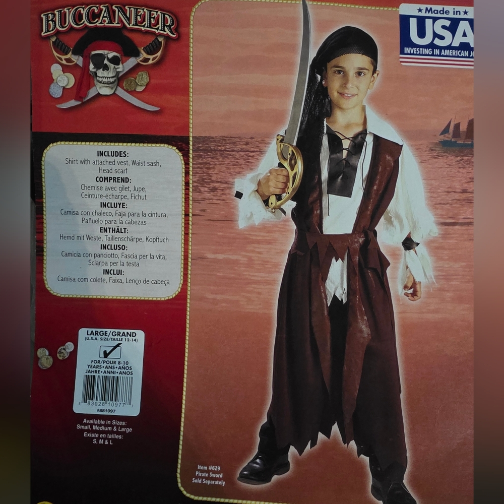 Pirate Costume for Kids - Brown and White